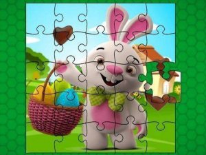 Easter Bunny Eggs Jigsaw Puzzle Game